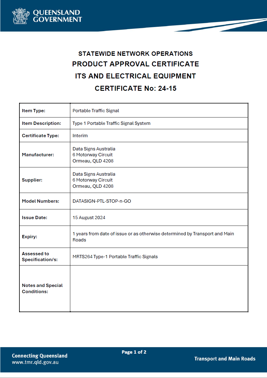 PTL QLD Approval